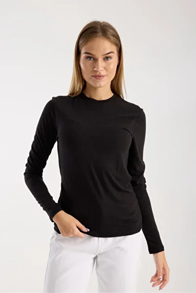 G-FOX Women's Long Sleeve Round Neck Wool Blend Basic Knitwear Blouse 3010