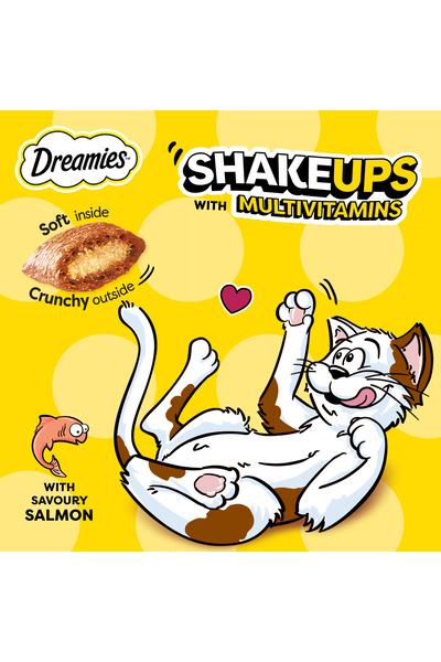 Dreamies Cat Treats with Savoury Salmon 60 g Crunchy Outside Soft Inside for Healthy Happy Cats