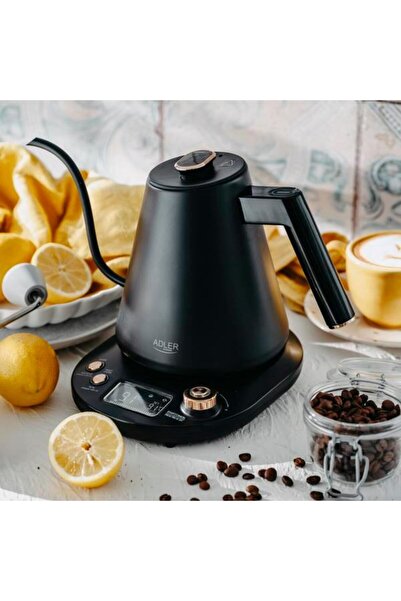 adler Electric Kettle AD 1349, 1100 W, 1L, 40-100°C, Keep Warm, LED Display (Black)