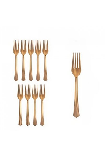 OEM Set 10 Furculite de Unica Folosinta Plastic, 15.5 x 2.5 cm, Bronz