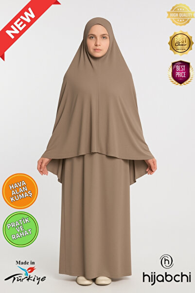 hijabchi Practical Prayer Garment - Breathable Air Conditioned Fabric - New Collection - Mink