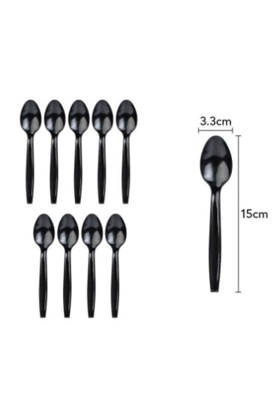 Flippy Set 10 Linguri de unica folosinta 15 x 3.3 cm, negru