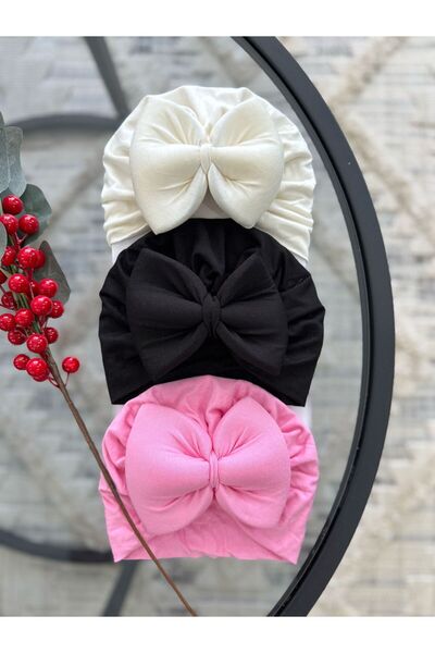 Genel Markalar Bebek Çift Kat Fiyonklu Bebek Bone & Bandana