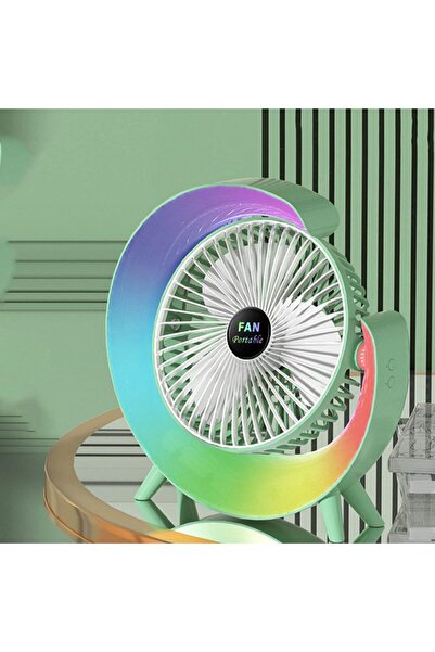 Polin Colorful Led Işıklı Şarjlı Masa Üstü Fan ,Vantilatör
