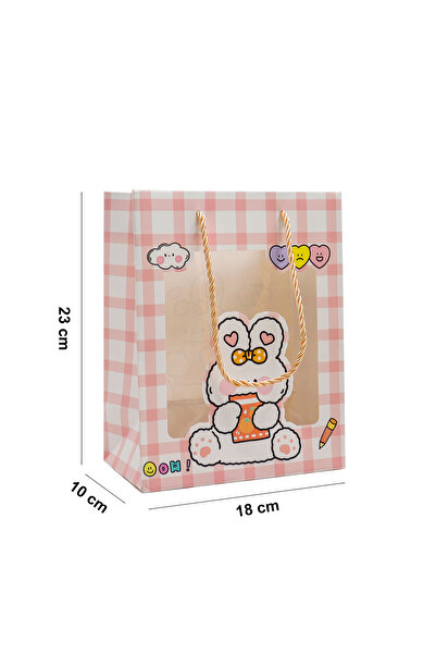 repro design Sevimli Temalı Asetat Pencereli Hediye Çanta – 18x10x23 cm M2
