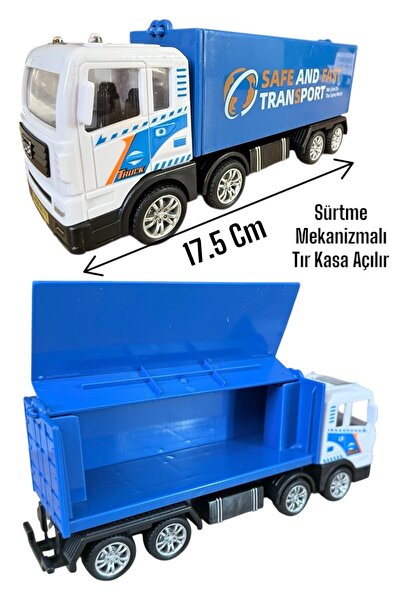 tmtoysandmore Tır Kasası Açılan Kamyon Oyuncak 17.5 cm Uzunluk Kaliteli Sürtm...