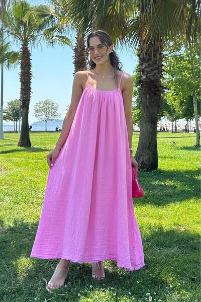 Butik Modana Askılı Müslin Elbise