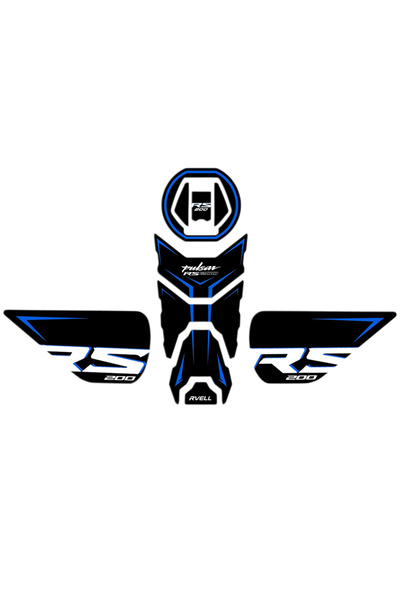 MKARAKAN RVELL Bajaj Pulsar RS200 Uyumlu Tank Pad Set 003