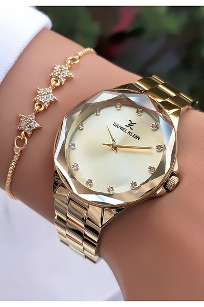 Daniel Klein Women's Wristwatch Gold Color New Season 3Atm Waterproof Bracelet Gift