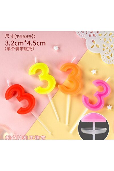 Flippy Κερί γενεθλίων για τούρτα, αριθμός 3, Flippy, τυχαίο χρώμα