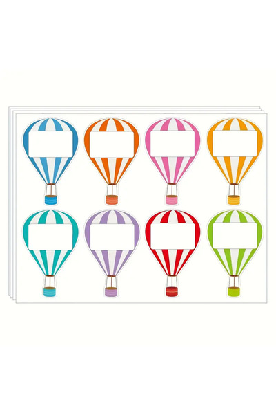 Probest DESIGN Balloon Shaped Children's Notebook Name Tag – Colorful Coated Sticker for Notebook, Book, Bag