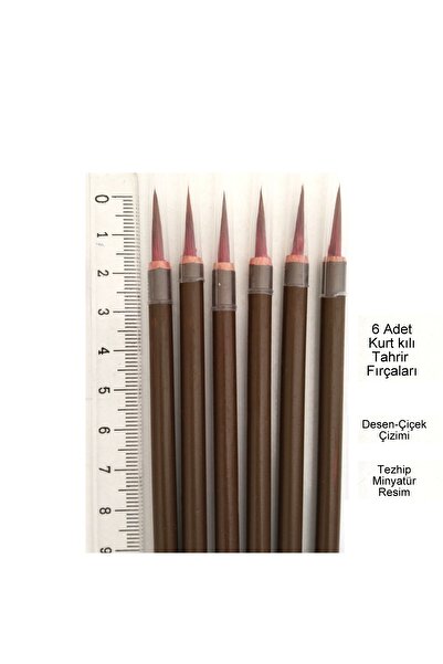 Sanathobi Tahrir Fırçası Kurt Kılı No:3 Çini, Seramik, Tezhip, Minyatür, Suluboya, Çizim, Resim Sanatı-12 Adet