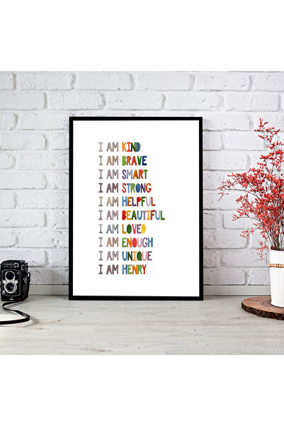 woodsia Tablou cu poster din lemn MDF cu aspect de cadru dintr-o singură buca...