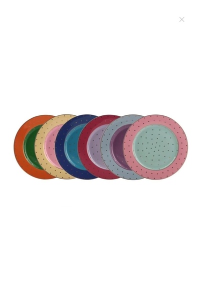 Muba Consept Kosovo 6 Color Polka Dot 6-Piece Cake Plate 21cm