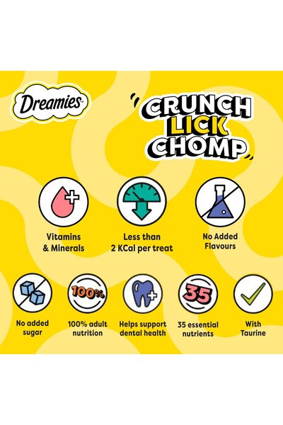 Dreamies Cat Treats with Savoury Salmon 60 g Crunchy Outside Soft Inside for Healthy Happy Cats