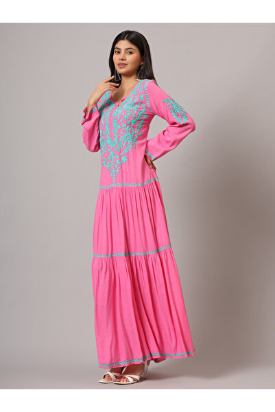 alaya Hand Embroidered Lucknowi Chikankari Cotton Jalabiya-AL3942