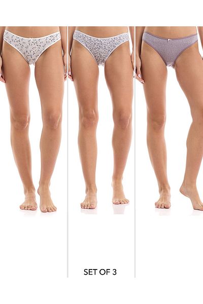 R&B Pack of 3 Printed Bikini Briefs