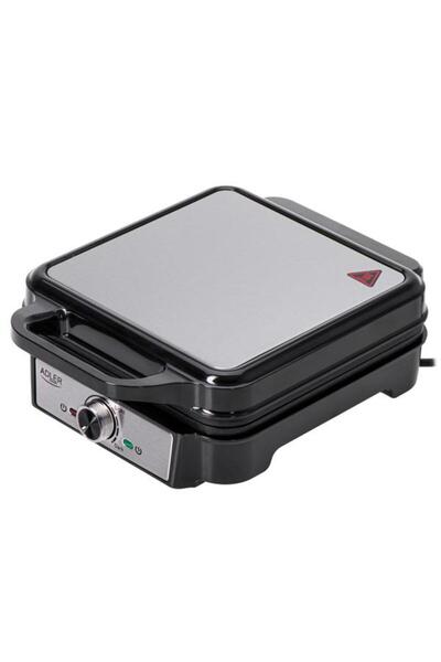 adler Aparat de gofre AD 3083, 1800 W, 4 gofre (negru/argintiu)
