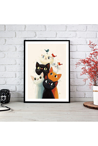 woodsia Tablou cu poster din lemn MDF cu aspect de cadru dintr-o singură buca...