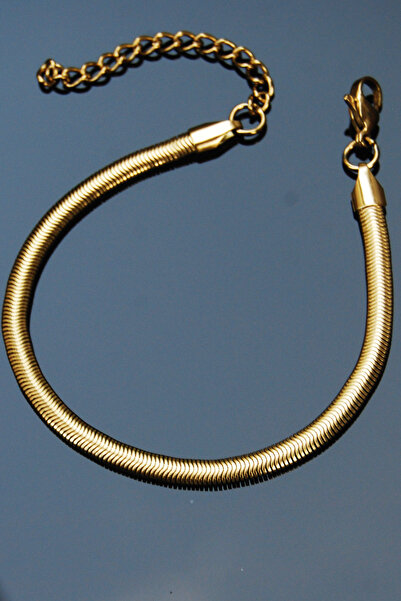 Rua Jewelry ديدان ثعبان مسطحة إيطالية من الفولاذ مقاس 4 ملم لون ذهبي |   لا ي...