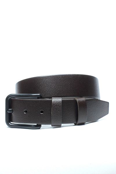 Livize Genuine Buffalo Leather Black Buckle Men's Belt 4cm