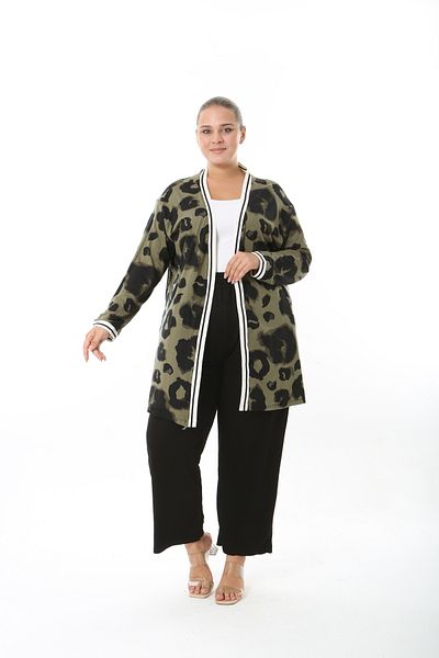 XL Modam Women's Lycra Viscose Patterned Large Size Cardigan