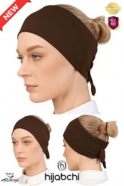 hijabchi Розкішна бандана з кісткою, віскозна підкладка для хіджабу - гіркий кави