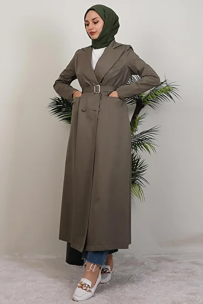 GİYZAMİLA Lenora Trench Coat Khaki