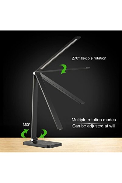 genernic SKY-TOUCH Foldable LED Desk Lamp - Touch 3-Level Brightness, 5 Color Temperatures, Wireless Phone Ch