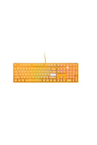 Ducky Tastatură de gaming One, 3 comutatoare RGB Cherry MX Clear, USB (galben)