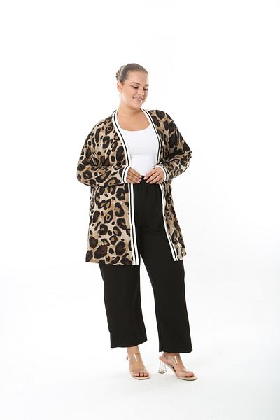 XL Modam Women's Lycra Viscose Patterned Large Size Cardigan
