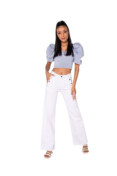 Nina Carter white flared jeans for women P195-10 M10