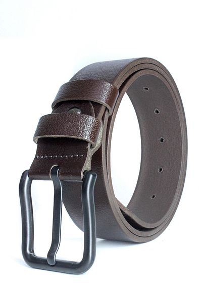 Livize Genuine Buffalo Leather Black Buckle Men's Belt 4cm