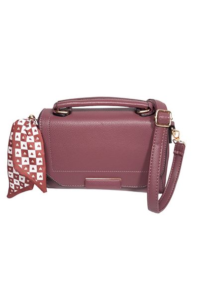 L-line fashion Women's bag, with shoulder strap, eco-leather, dark dusty pink