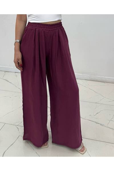 Maison La Femme Women's Trousers Tansel Fabric High Waist Wide Leg