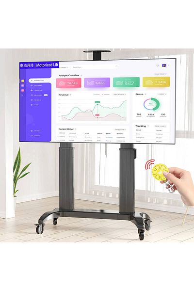Skilltech Skill Tech SH TW100 W Motorized Telescopic TV Stand – 75–110", VESA 200x200–1000x600, 136.4kg, Black