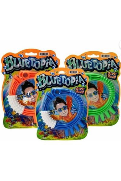 Jaru Blue Topia Dive Rings, Green-Orange-Blue