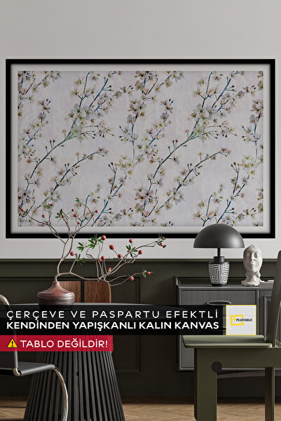 Plustablo Elma Çiçekleri Kendinden Yapışkanlı Poster Duvar Kanvası, Kendinden...