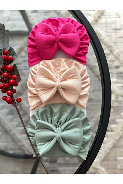 Genel Markalar Bebek Çift Kat Fiyonklu Bebek Bone & Bandana