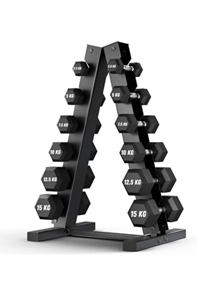 Proxima Health & Fitness مجموعة دمبل سداسية مع رف على شكل حرف A متين مكون من ...