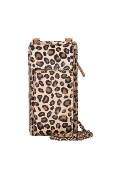 BloominBag Bloomcross Leopard Luxe Genuine Leather Wallet & Phone Bag