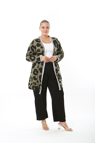 XL Modam Women's Lycra Viscose Patterned Large Size Cardigan