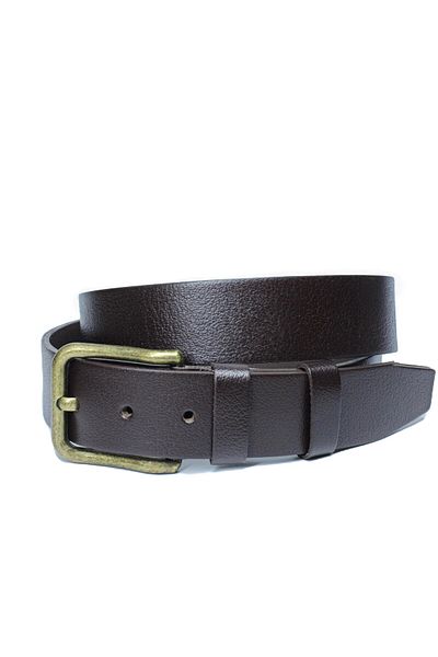 Livize Genuine Buffalo Leather Antique Yellow Buckle Men's Belt 4cm