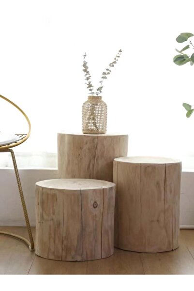 Gunwood Doğal Kütük Yan Sehpa (55*30cm)