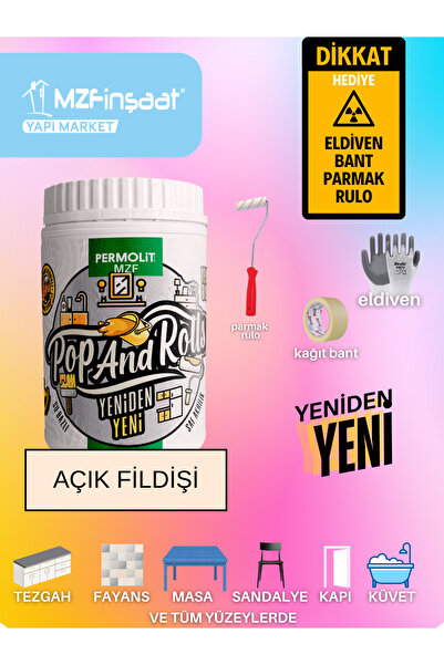 MZF PERMOLİT Yeni Nesil Dönüşüm Boyası Beyaz - Dolap-fayans-cam-plastik-ahşap...