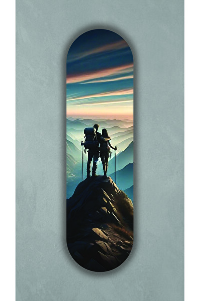 Korhan Atölye Zirvedeki Aşk - Dekoratif 4mm MDF Duvar Panosu (75x20 cm)