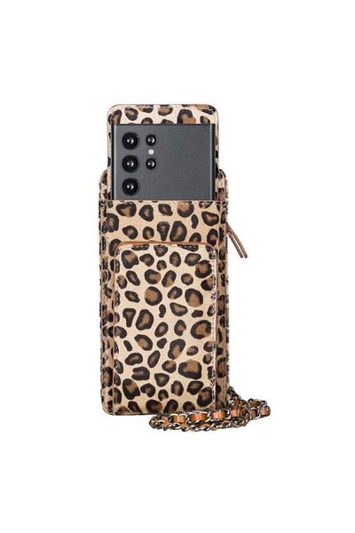 BloominBag Bloomcross Leopard Luxe Genuine Leather Wallet & Phone Bag