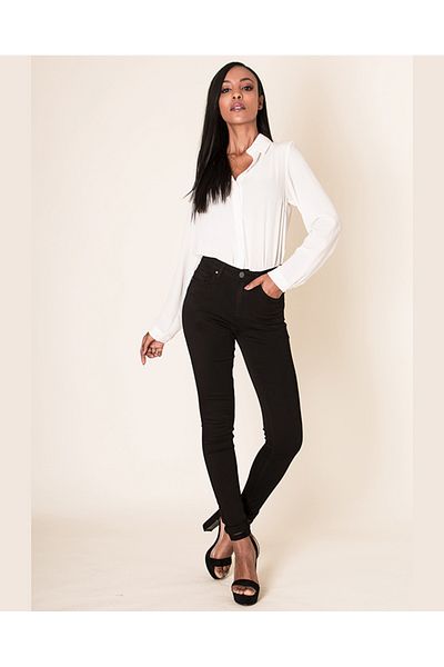 Nina Carter Women's Push-up Skinny Jeans Black P106N M8