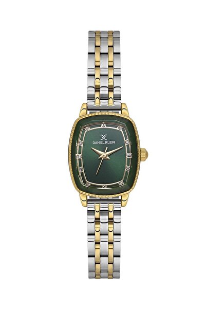 Daniel Klein DK102-DKE.1.10951-4 ALTIN KAPLAMA YEŞİL KADRAN DİKDÖRTGEN KADIN KOL SAATİ
