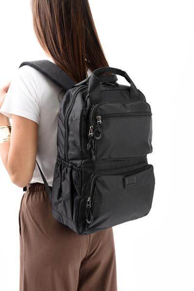 571 Collections Çanta Ultra Light Stylish and Waterproof Medium Backpack Black Model: (571-13-9F)